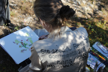 Painting on the Hill of Muses facing the Acropolis